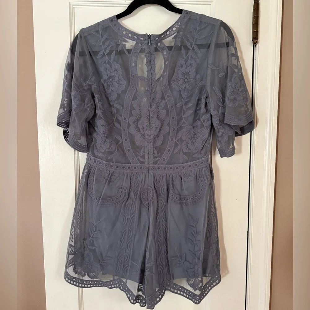 Wild honey, one piece, embroidered, blue romper. - Picture 2 of 3